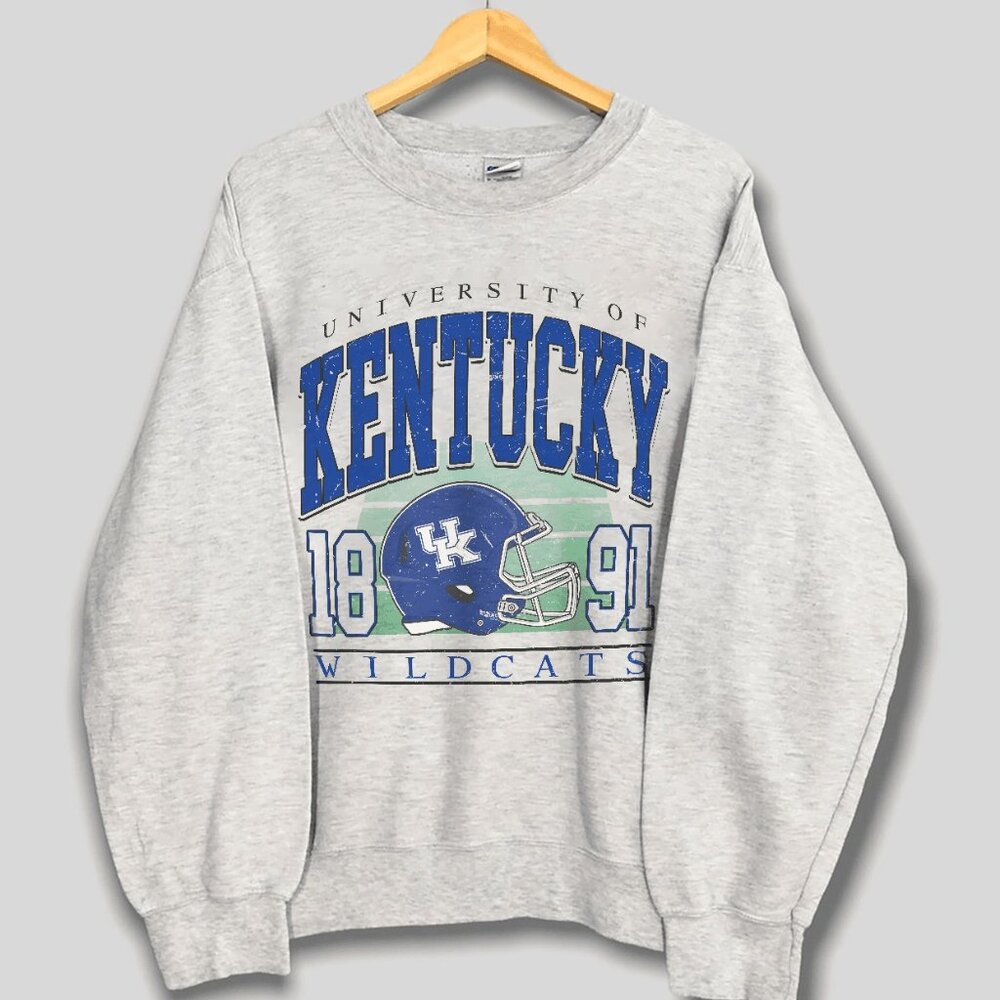 Vintage University of Kentucky Wildcats Football Sweatshirt Retro NCAA Shirt Tee